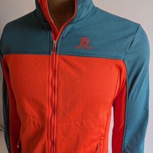 Salomon Performance Jacket Orange Green Lightweight Design